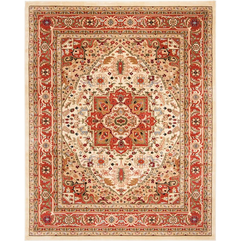 Lyndhurst LNH330 Power Loomed Area Rug - Ivory/Rust - 8'x11' - Safavieh.