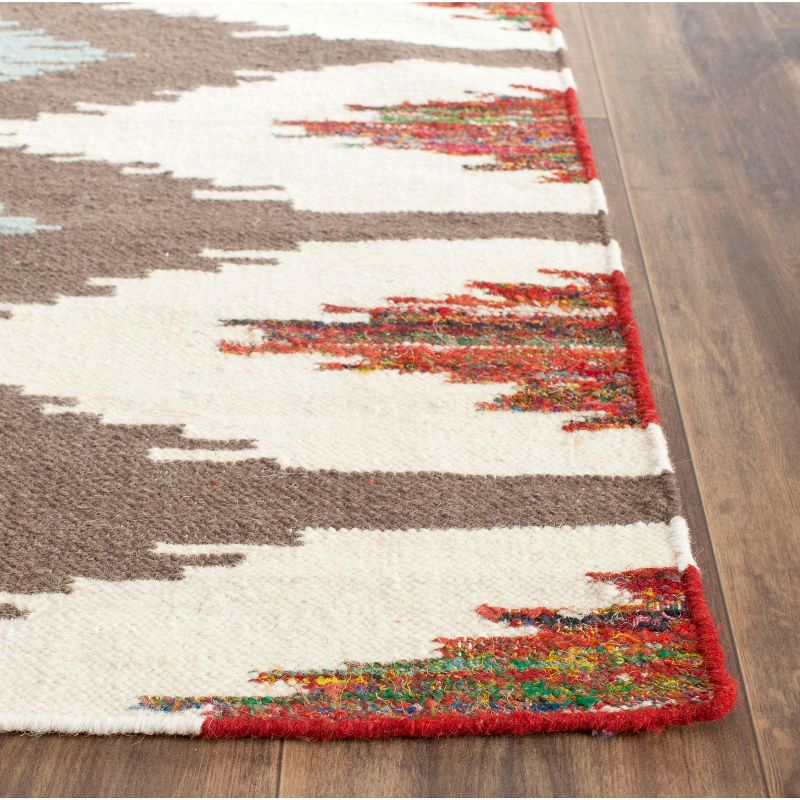 Dhurries DHU647 Hand Woven Flat Weave Indoor Area Rug - Multi - 6'x6' - Safavieh