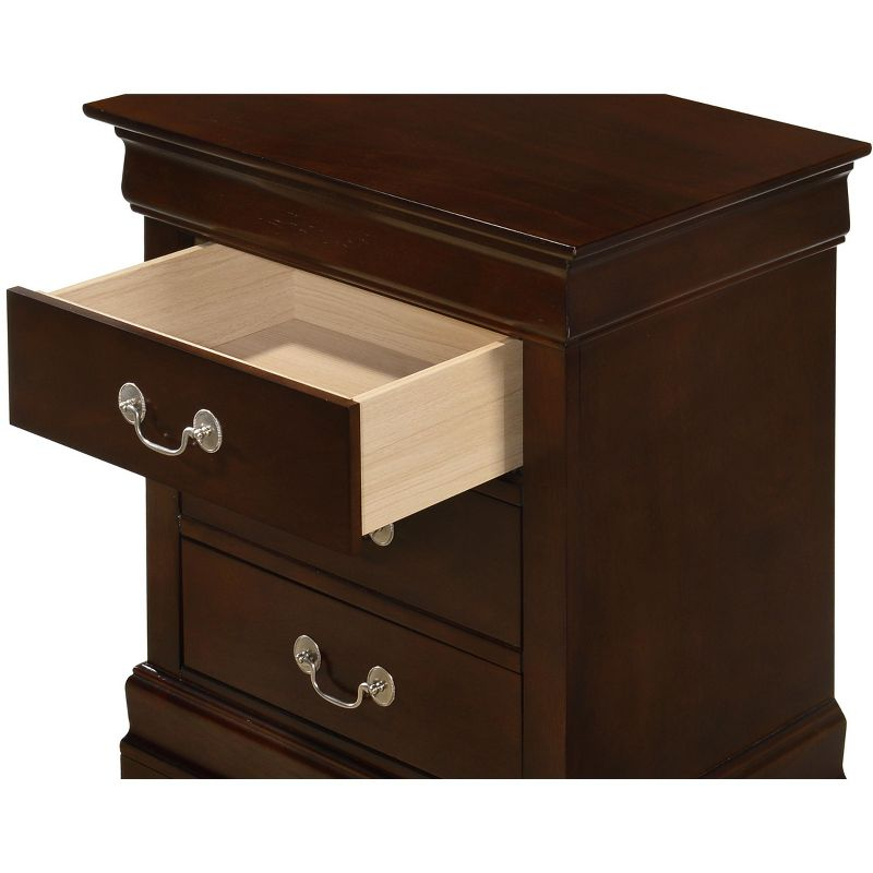 Passion Furniture Louis Philippe 3-Drawer Cappuccino Nightstand (29 in. H x 21 in. W x 16 in. D)