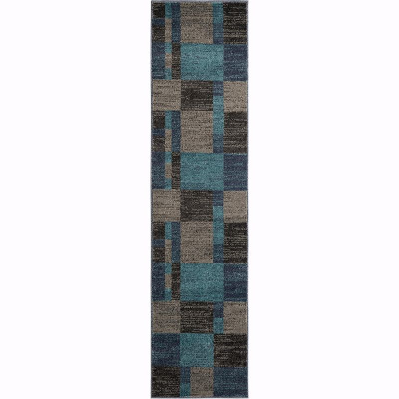 Unique Loom Autumn Collection Area Rug - Providence (2'  x 8' Runner Blue Gray/Light Brown)