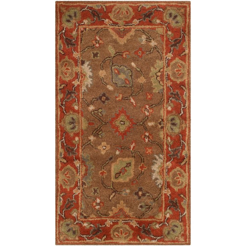 Heritage HG952 Handmade Accent Rug - 2'3"x4' - Moss/Rust - Safavieh
