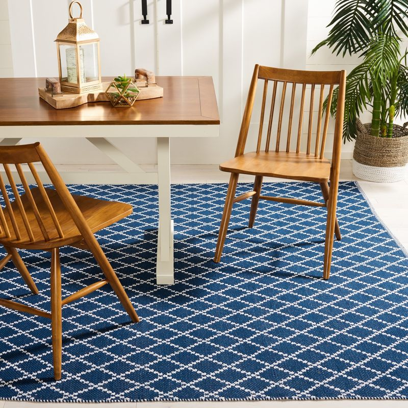 Montauk MTK706 Hand Woven, Flat Weave Indoor Area Rug - Navy/Ivory - 6'x6' - Safavieh