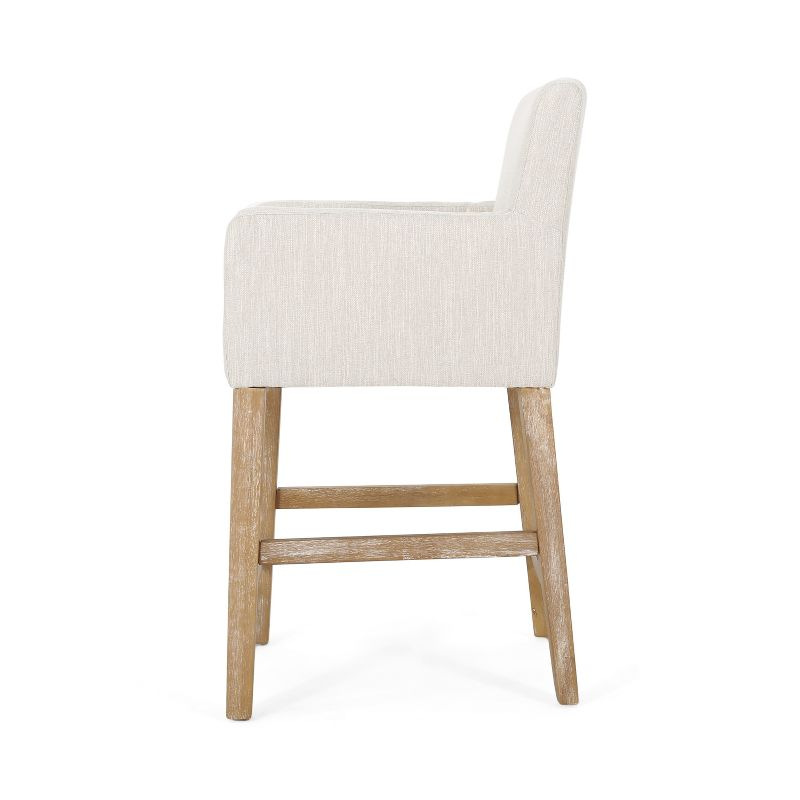 Christopher Knight Home Chaparral Contemporary Fabric Upholstered Wood 26 inch Counter Stools (Set of 2), Beige and Weathered Natural