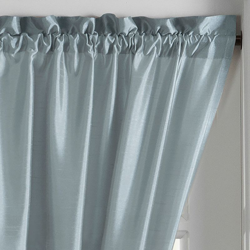 Colette Faux Silk French Door Single Window Panel - 54" x 72" - Mineral Blue - Elrene Home Fashions