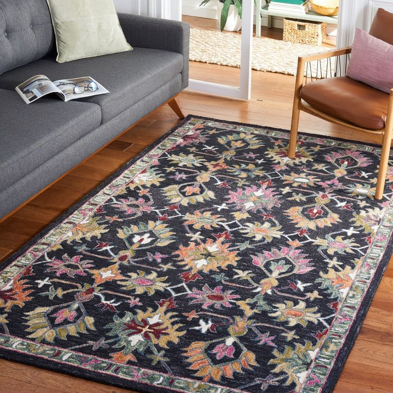 Aspen APN135 Hand Tufted Area Rug  - Black/Pink - 4'x6' - Safavieh.