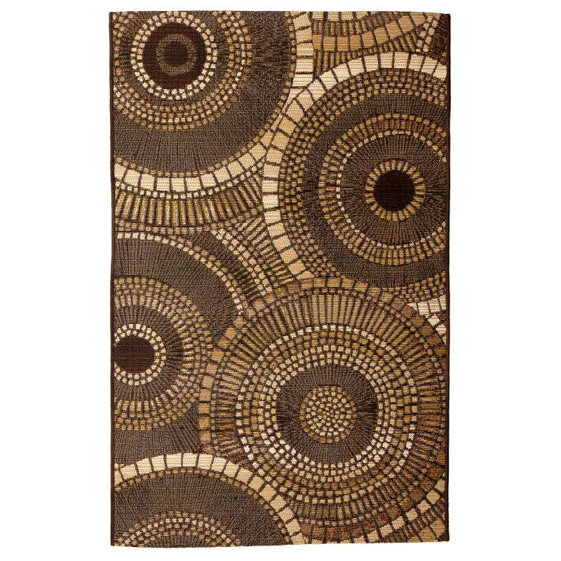 Liora Manne Marina Circles Indoor/Outdoor Rug Brown 2'7" x 4'3"