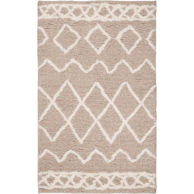 Equinox Shag EQS711 Hand Tufted Indoor Accent Rug - Beige/Ivory - 3'x5' - Safavieh