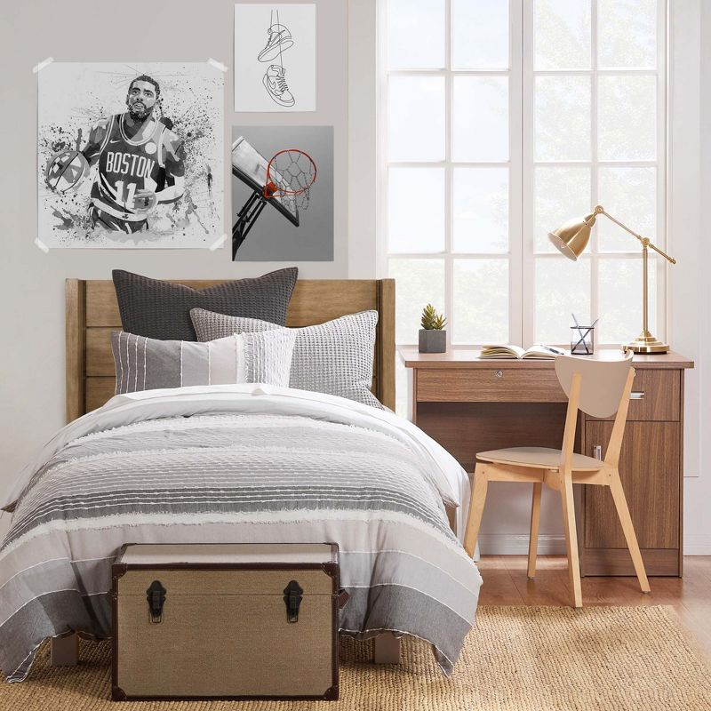 Santander Grey Duvet Set - One Twin Duvet and One Standard Sham - Levtex Home