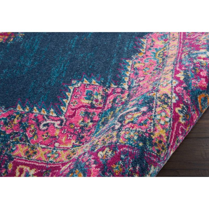 Nourison Passion Medallion Bohemian Indoor Rug Blue 6'7" x 9'6"