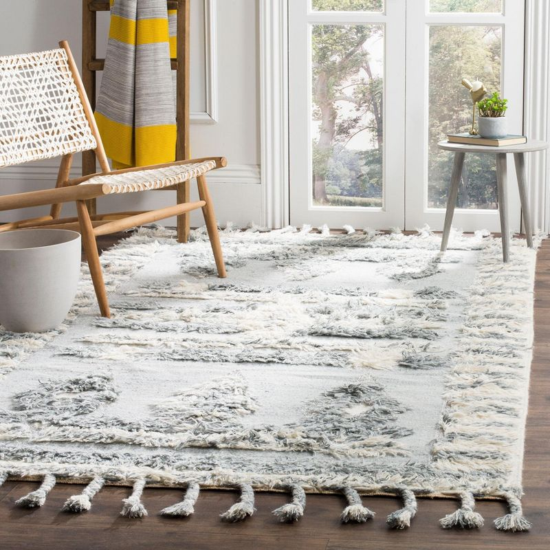 Kenya KNY601 Hand Knotted Area Rug - Grey/Ivory - 6'x9' - Safavieh.