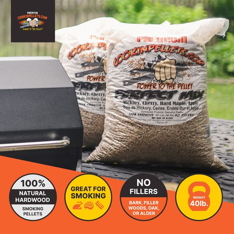 CookinPellets Longhorn Blend Mesquite, Cherry, & Hard Maple BBQ Grill Wood Pellets for Pellet Grill & Pellet Smoker, 40 Lb Bag
