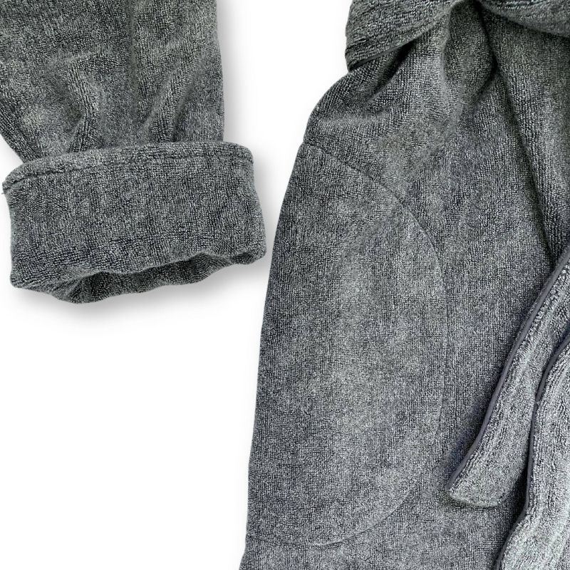BedVoyage S/M Melange Viscose From Bamboo Cotton Bath Robe Charcoal