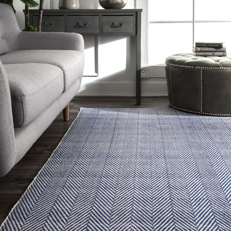 Nuloom Hand Loomed Kimberley Area Rug Navy 6' x 9'