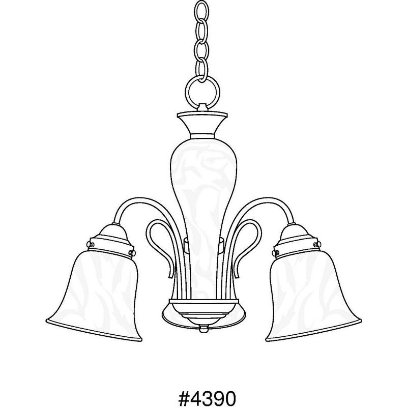 Progress Lighting Bedford 3-Light Chandelier, Brushed Nickel, Alabaster Glass Shades