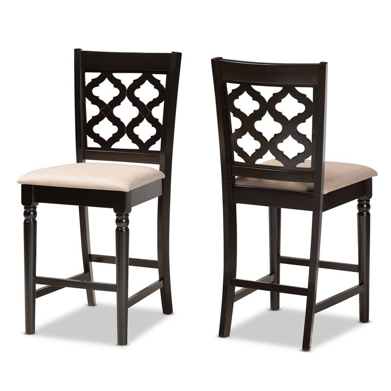 2pc Ramiro Wood Counter Height Barstools - Baxton Studio