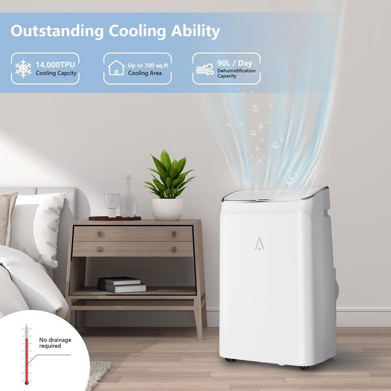 14,000BTU Portable Air Conditioner with Remote Control