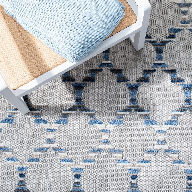 Cabana CBN333 Loomed Indoor Area Rug - Grey/Blue - 6'7"x6'7" - Safavieh