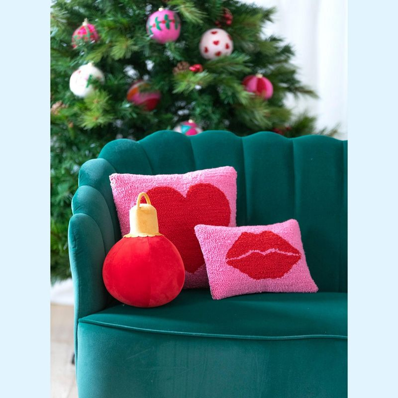 Shiraleah Red Christmas Ornament Bauble Pillow, Small