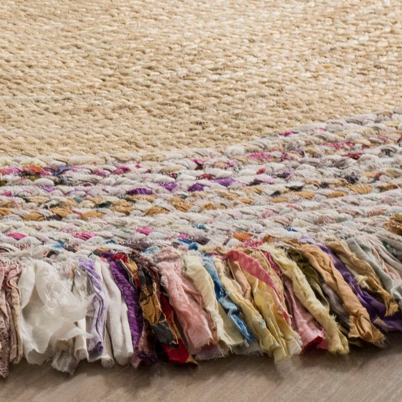 Cape Cod CAP205 Hand Woven Area Rug - Ivory/Light Beige - 5' Round - Safavieh.
