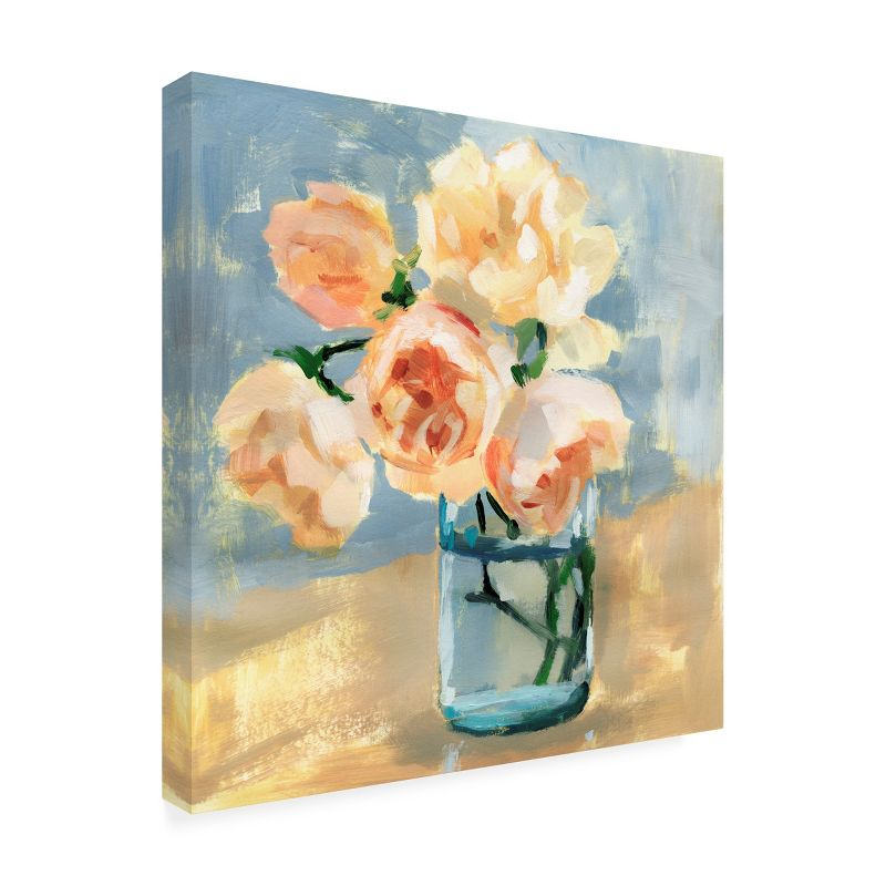 Victoria Barnes  Peonies in Mason Jar I Canvas Art