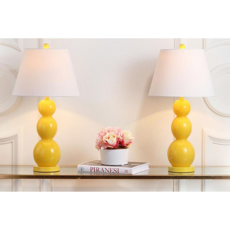 Jayne 3 Sphere Table Lamp (Set of 2) - 26.5 Inch Height - LIT4089 - Yellow - Safavieh