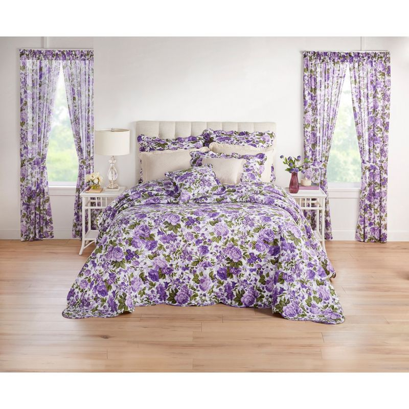 BrylaneHome Florence Oversized Bedspread - Queen, Spice Floral Multi