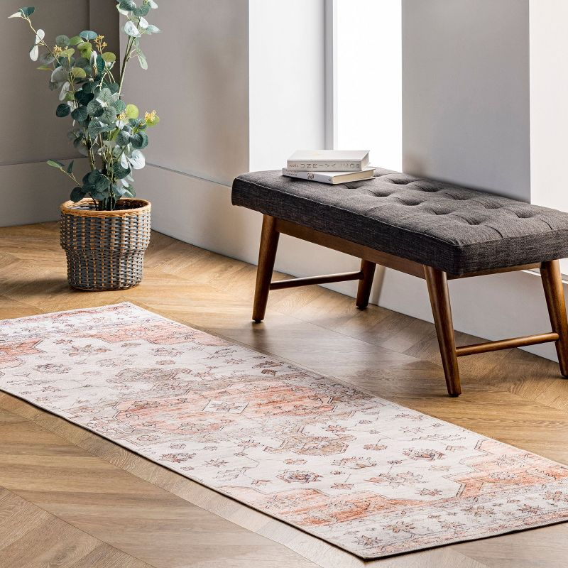 Nuloom Banks Vintage Pet Friendly Machine Washable Area Rug, Runner 2' 6" x 10', Beige