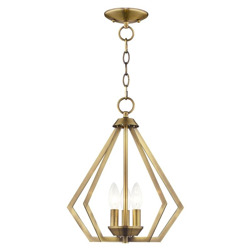 Livex Lighting Prism 3 - Light Chandelier in  Antique Brass