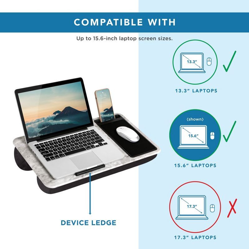 LapGear Home Office Lap Desk, White Marble