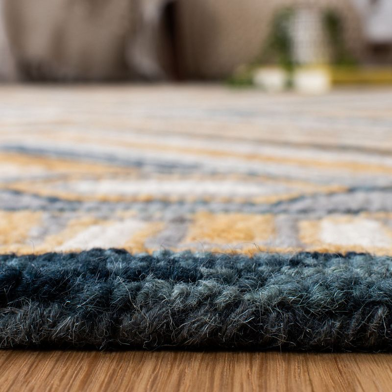 Aspen APN809 Hand Tufted Indoor Accent Rug - Navy/Gold - 2'3"x5' - Safavieh