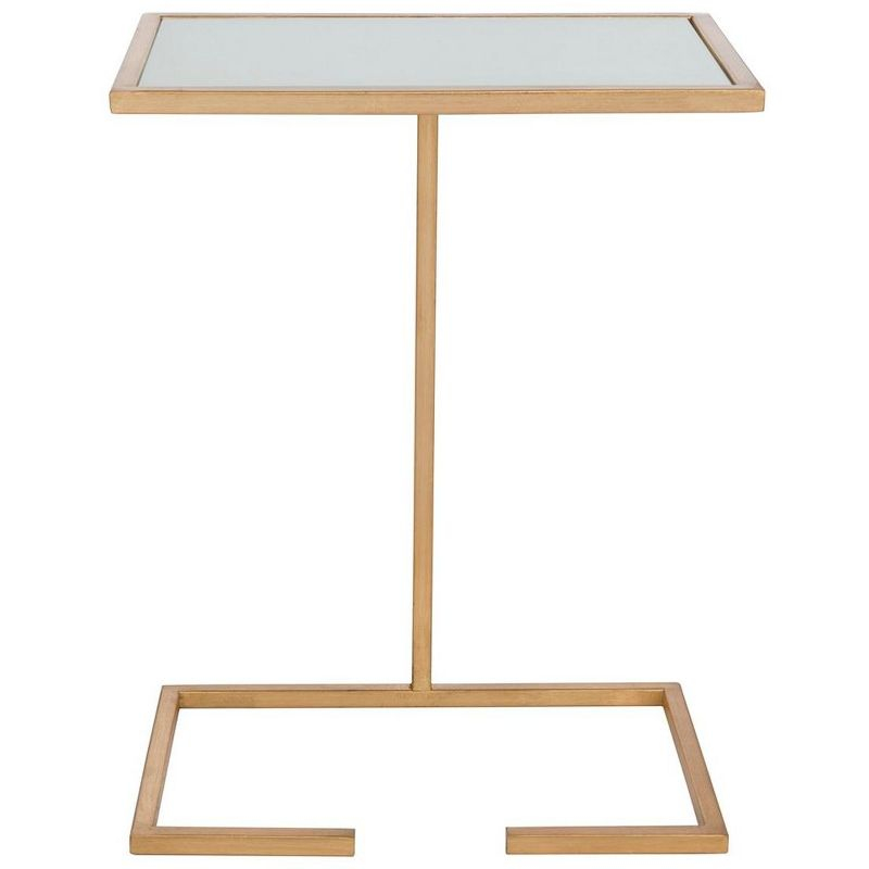 Neil Gold Leaf Accent Table - Gold/White Glass - Safavieh.