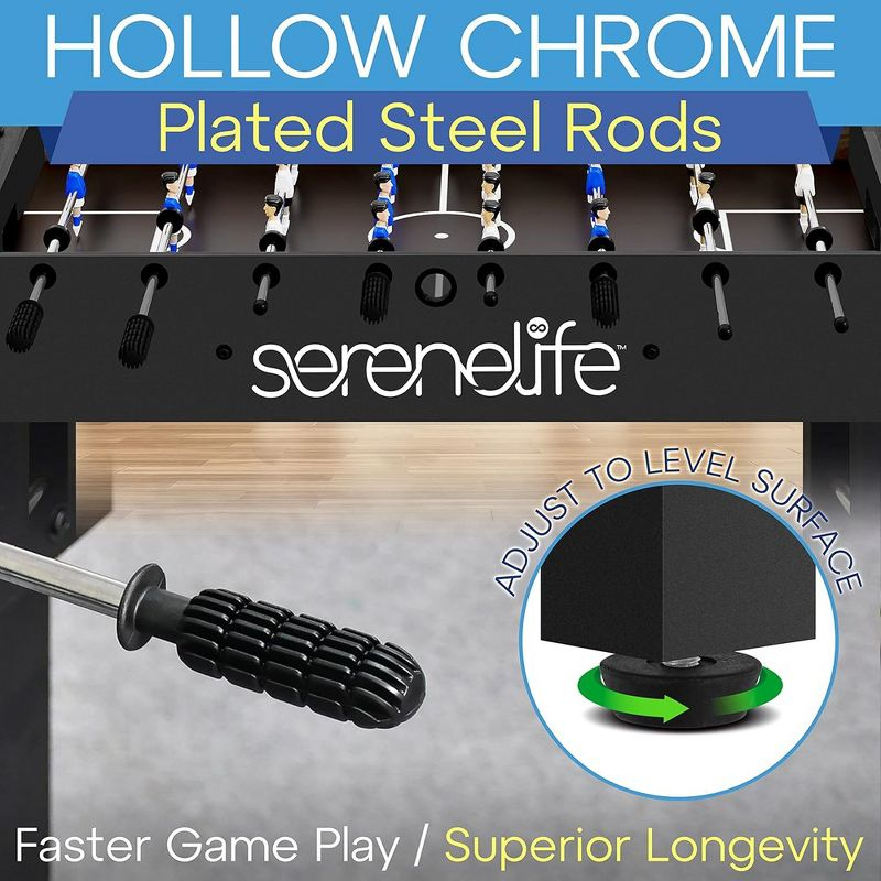 SereneLife 48" Arcade Foosball Table - Home Game Room Soccer Table, Modern Black