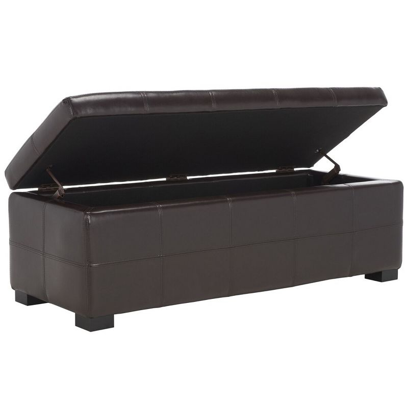 Maiden Large Tufted Storage Bench - Brown - Safavieh