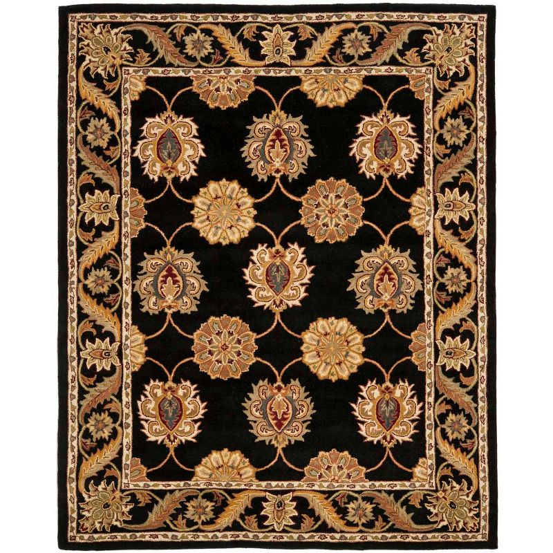 Heritage HG314 Handmade Area Rug - 7'6"x9'6" - Black - Safavieh