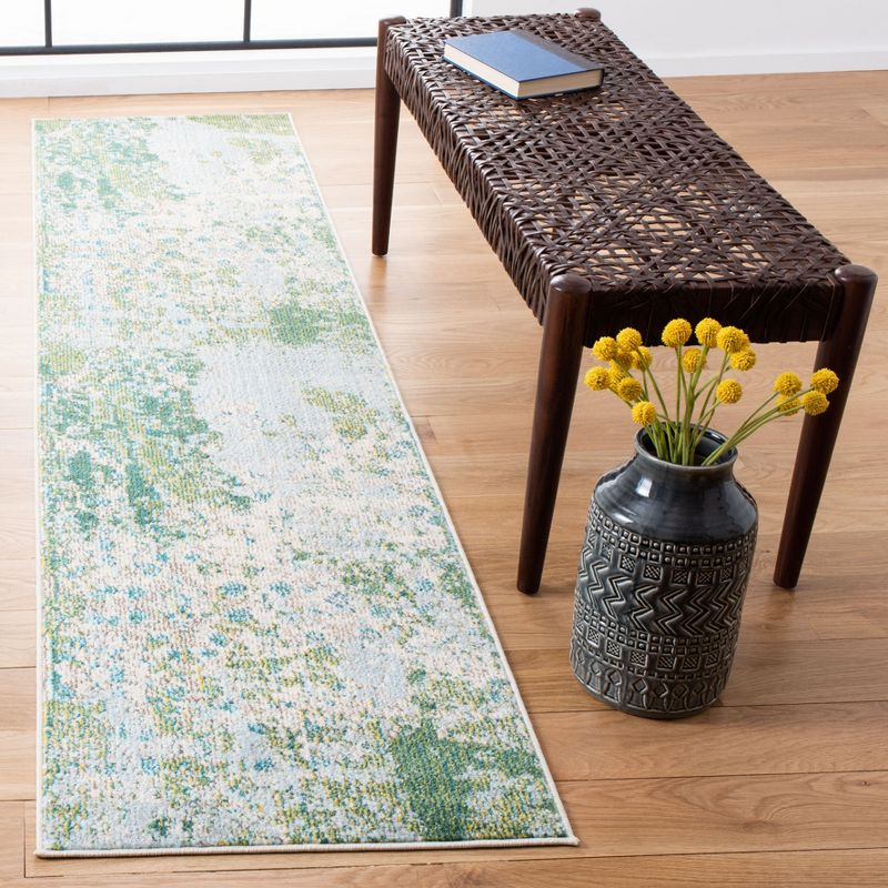 Madison MAD499 Power Loomed Indoor Accent Rug - Green/Blue - 2'2"x4' - Safavieh