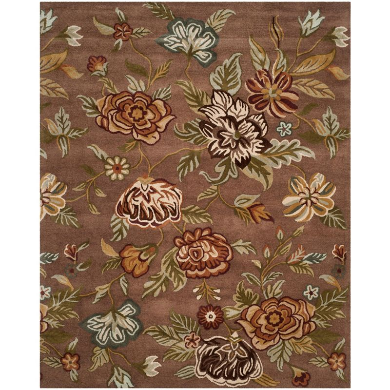 Blossom BLM920 Hand Hooked Area Rug - Brown/Multi - 8'x10' - Safavieh.
