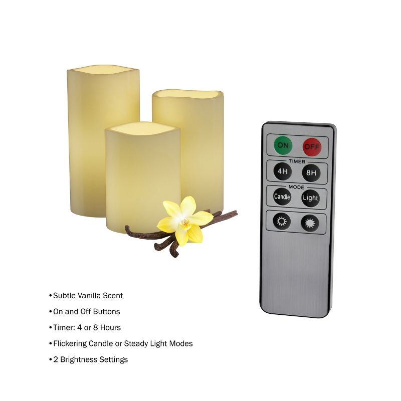 Flameless LED Candles – 6-Piece Remote Controlled Flameless Candle Set for Home, Wedding, Bridal Shower, and Christmas decor by Lavish Home