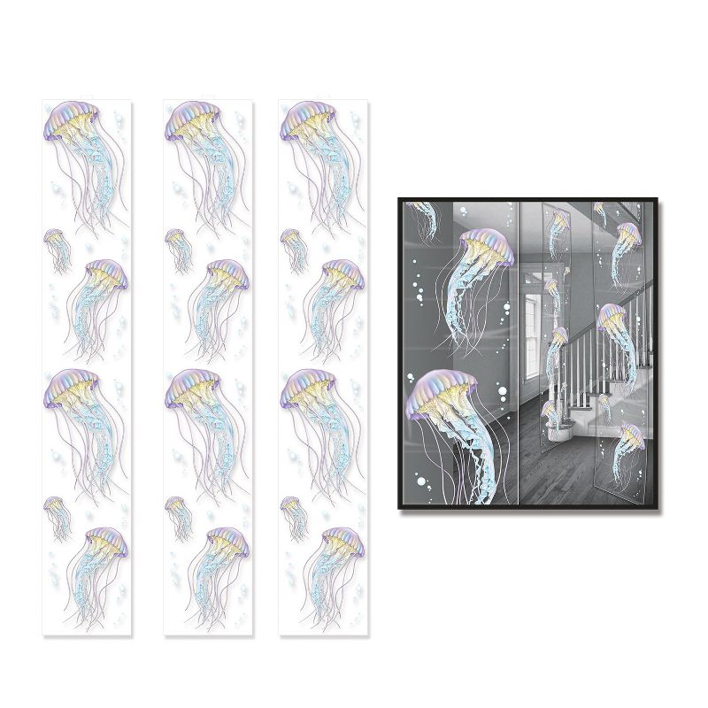 Beistle Jellyfish Party Panels, 12" x 6', (3/Pkg) Multicolored