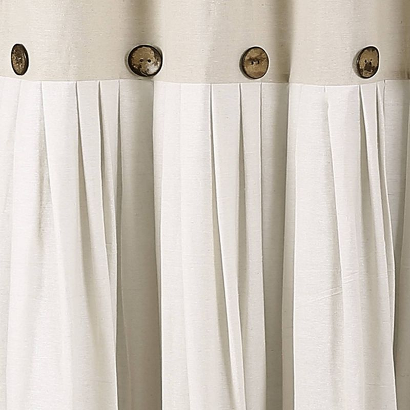72"x72" Linen Button Shower Curtain Beige - Lush Décor: Cotton Blend, Machine Washable, Plain Weave Fabric