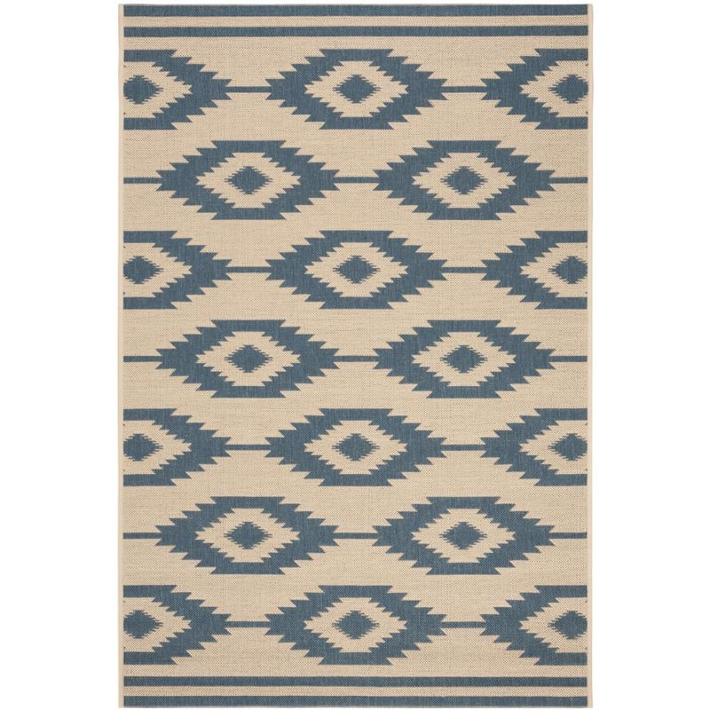 Beach House BHS171 Power Loomed Indoor/Outdoor Accent Rug - Blue/Creme - 3'x5' - Safavieh