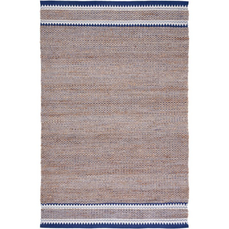 Natural Fiber NF874 Hand Woven Indoor Accent Rug - Natural/Navy - 3'x5' - Safavieh