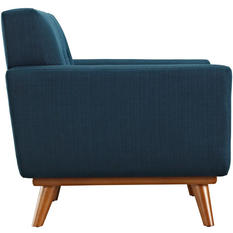 2pc Engage Armchair and Ottoman Azure - Modway: Comfortable Upholstered Seating Set, No Tools Assembly