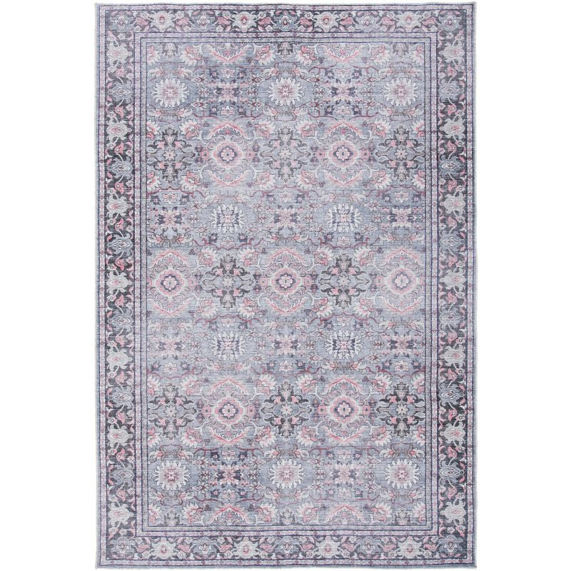 Serapi SEP584 Power Loomed Machine Washable Skid-Resistant Indoor Area Rug - Grey/Pink - 8'x10' - Safavieh