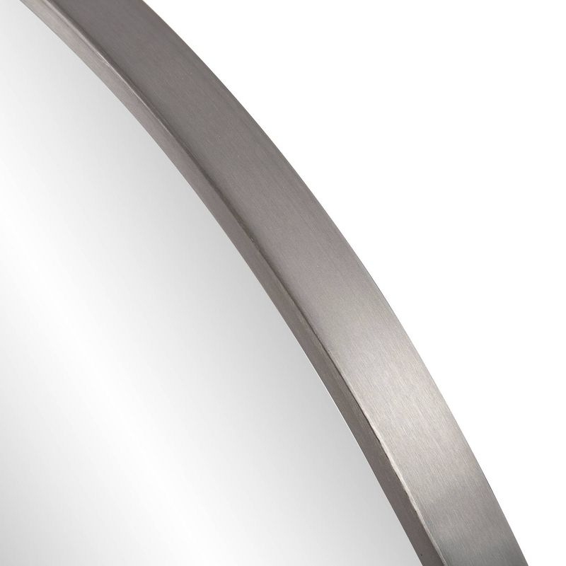 Howard Elliott 30" Round Stainless Steel Framed Vanity Mirror Brushed Silver