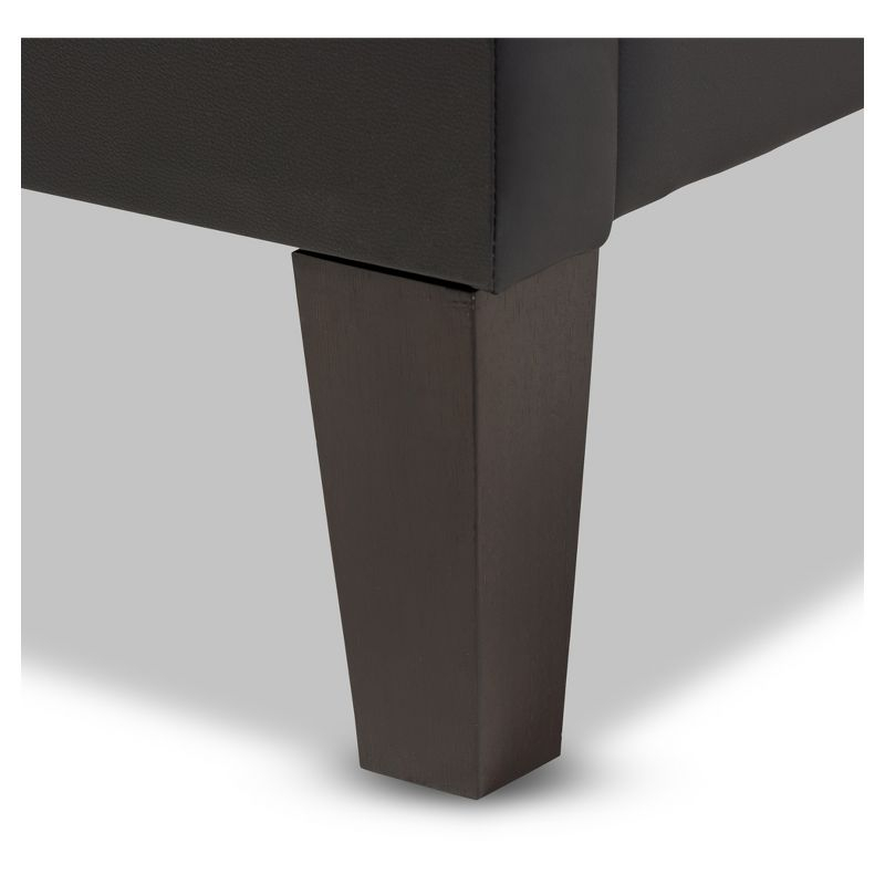 Full Lancashire Modern and Contemporary Faux Leather Upholstered Bed Frame with Tapered Legs Black - Baxton Studio