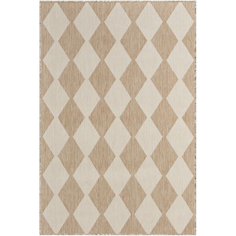 Nourison Positano 4' x 6' Jute Diamond Modern Flatweave Indoor/Outdoor Rug