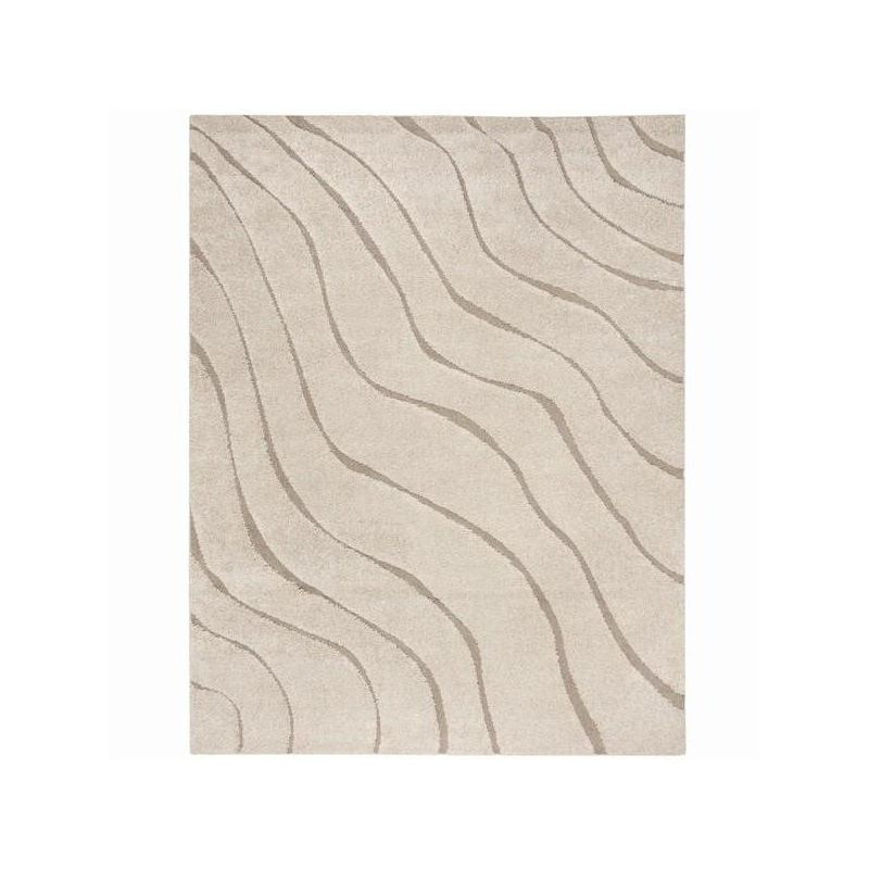 Florida Shag SG472 Power Loomed Indoor Area Rug - Cream/Beige - 9'x12' - Safavieh