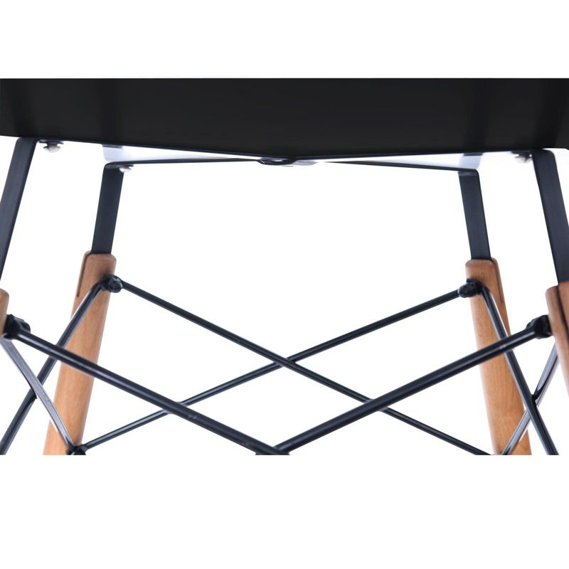 LeisureMod Dover Round Dining Table with Eiffel Base, Modern Design for Kitchens and Dining Rooms