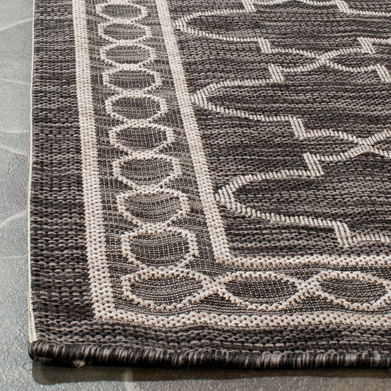 Courtyard CY8871 Power Loomed Indoor/Outdoor Runner Rug - Black/Beige - 2'3"x12' - Safavieh.
