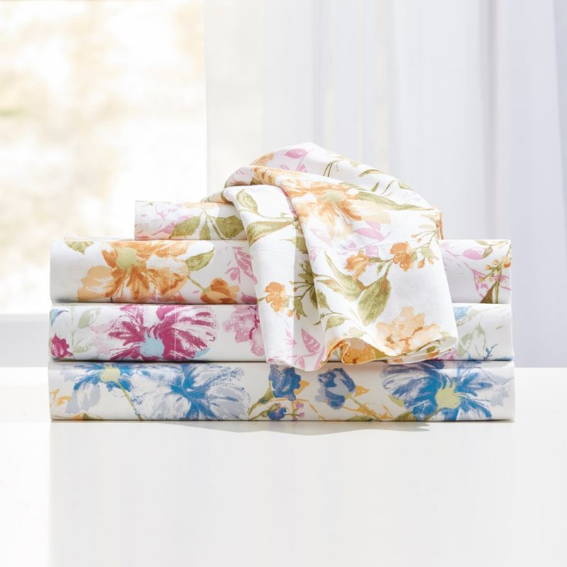 BrylaneHome 300 Thread Count Cotton Printed Bed Tite; Sheet Set - Twin, Yellow Dots
